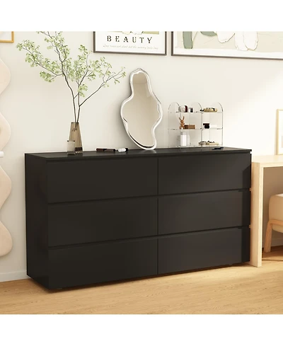 Famapy 6-Drawers Wood Chest of Drawer Cabinet Organizer