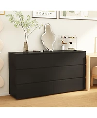 Famapy 6-Drawers Wood Chest of Drawer Cabinet Organizer