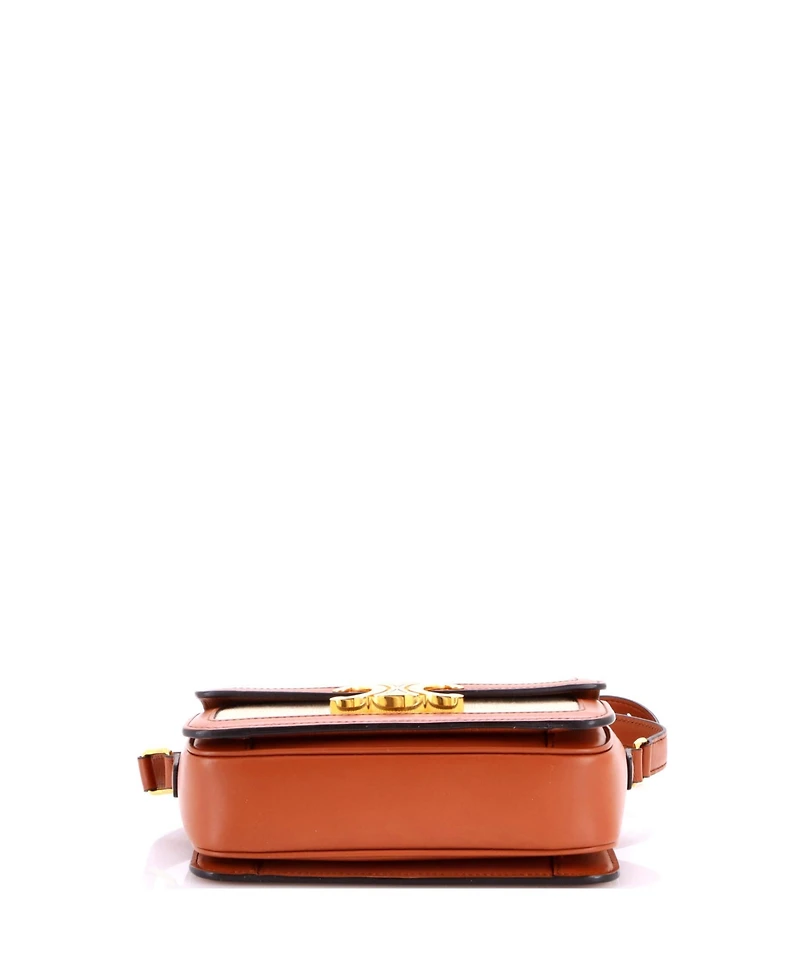 Pre-Owned Celine Teen Triomphe Shoulder Bag Canvas with Leather