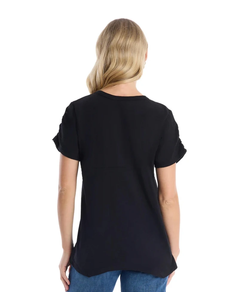 Wilt Clothing Women's Ruched Sleeve Tee