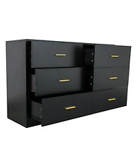 Clihome 6 Drawer Wood Modern Chest of Drawers with Ample Storage