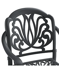 Clihome 2Pcs Patio Dining Chair Cast Aluminum Chair with Frame and Cushions