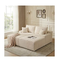 gaomon Oversized Double Chaise Lounge, Cloud Plush Sofa Bed with Deep Seat 4 Pillows