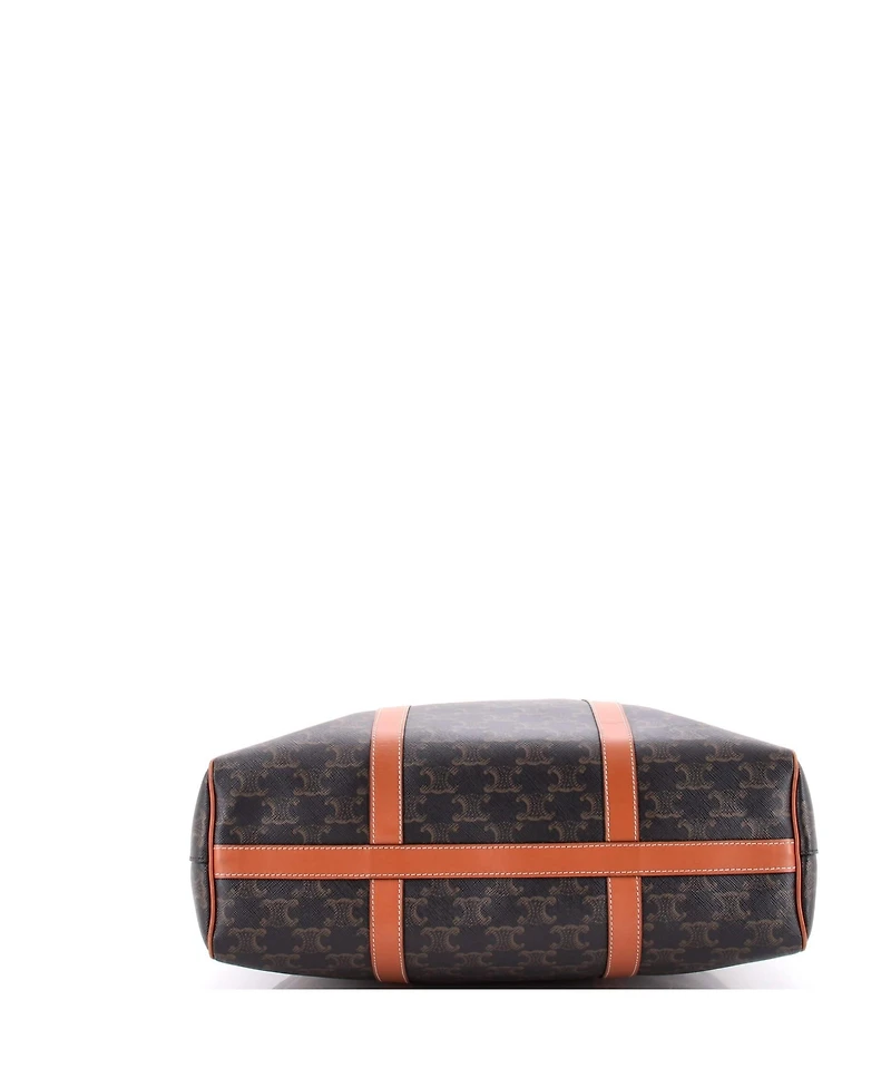 Pre-Owned Celine Vertical Boston Bag Triomphe Coated Canvas