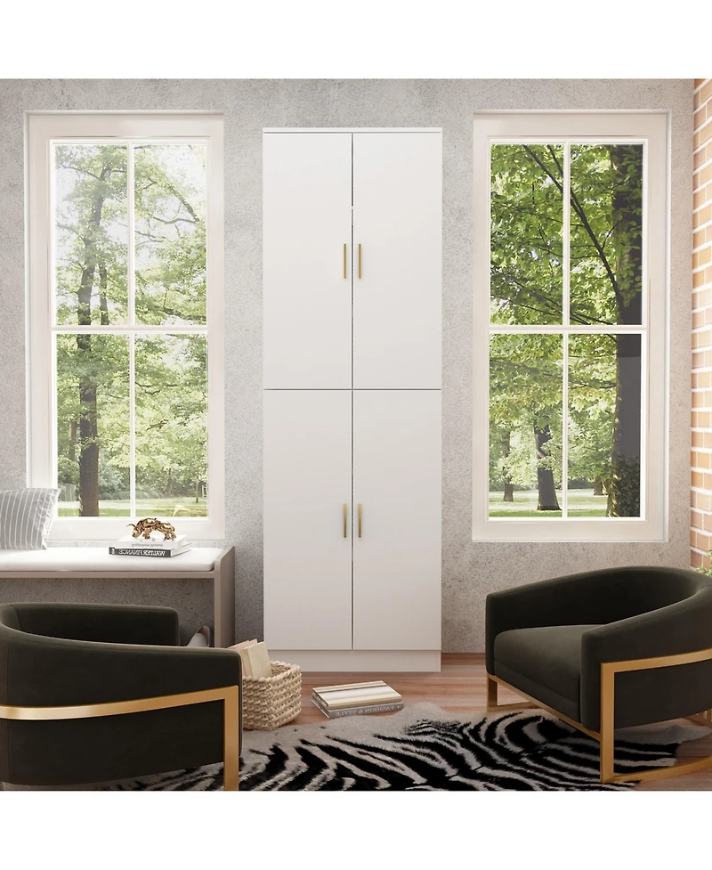 Homsee Modern Wooden Accent Bookcase, Sideboard, with Adjustable Shelves