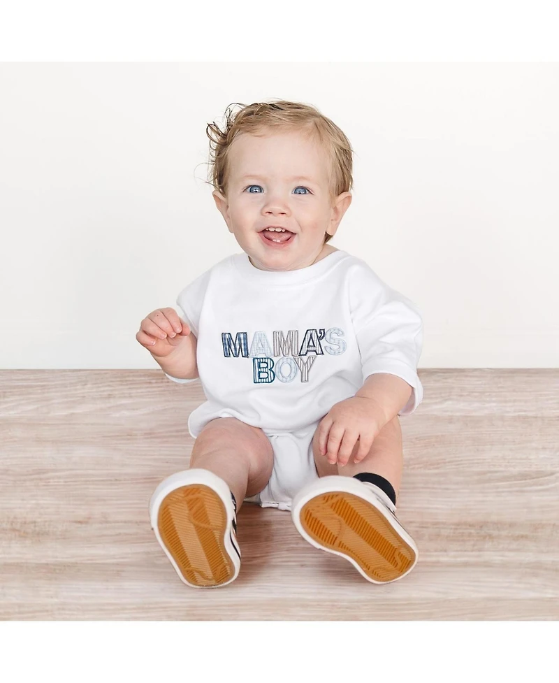 Sweet Wink Baby Boys Mama's Patchwork Short Sleeve Romper