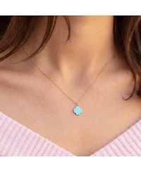 The Lovery Turquoise Lucky Clover Necklace 14K Gold