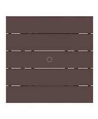 WestinTrends Outdoor Hdpe 36" Square Patio Dining Table with Umbrella Hole