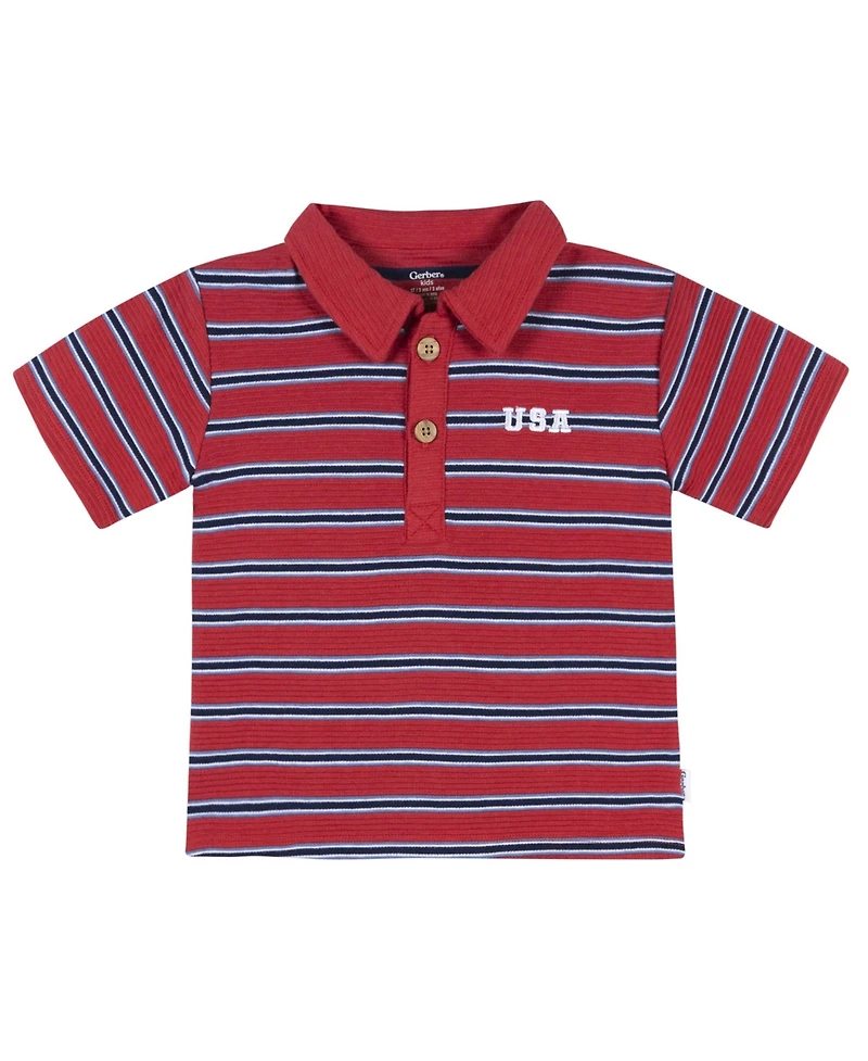 Gerber Baby Boys Collared Shirt and Short Set, 2-Piece