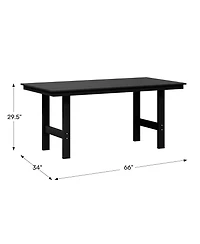 WestinTrends Outdoor Modern Hdpe 66" Wide Rectangle Patio Dining Table for 6