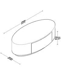 Boyel Living Modern Luxury Oval Coffee Table, Matte Mdf with Storage Drawer for Room Accent