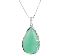 Macy's Green Jade Pendant Necklace in Sterling Silver
