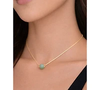 Macy's Black Onyx Necklace 14k Gold over Sterling Silver (Also Available Green Jade)