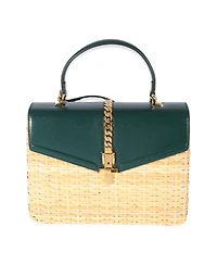 Pre-Owned Gucci Small Sylvie Wicker Top Handle Bag