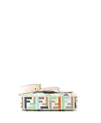 Pre-Owned Fendi Medium Baguette Nm Bag Zucca Embroidered Canvas