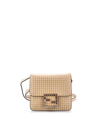 Pre-Owned Fendi Fab Shoulder Bag Printed Leather with Crystal Detail