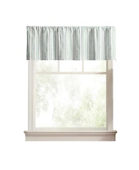 Ellis Curtain Saratoga Stripe 100% Cotton Tailored Rod Pocket Valance 50" x 16"