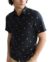 Scotch & Soda Men's Regular-Fit Short-Sleeve Linen Collared Shirt