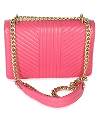 Pre-Owned Prada Pink Calfskin Turn Lock Chain Flap Bag