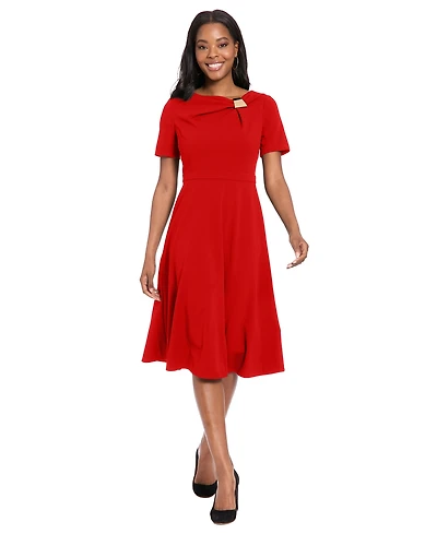London Times Petite Short Sleeve Dress