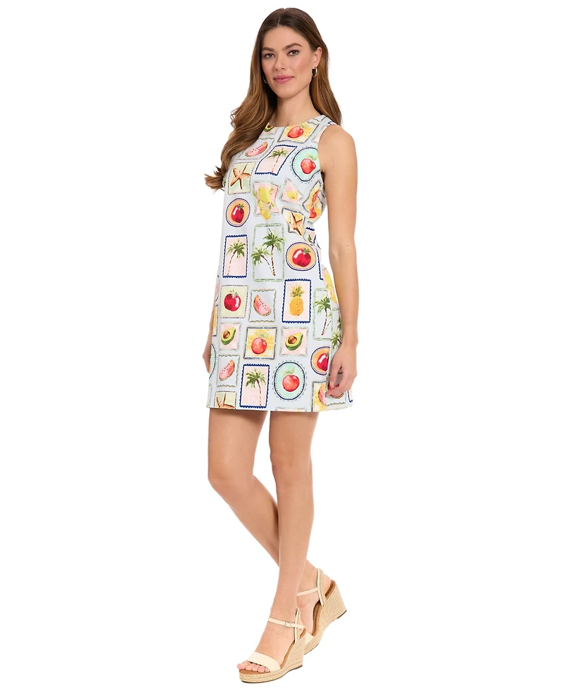 London Times Petite Sleeveless Crewneck Short Dress