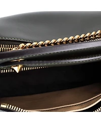 Pre-Owned Fendi Small Flowerland DotCom Convertible Satchel Embellished Leather