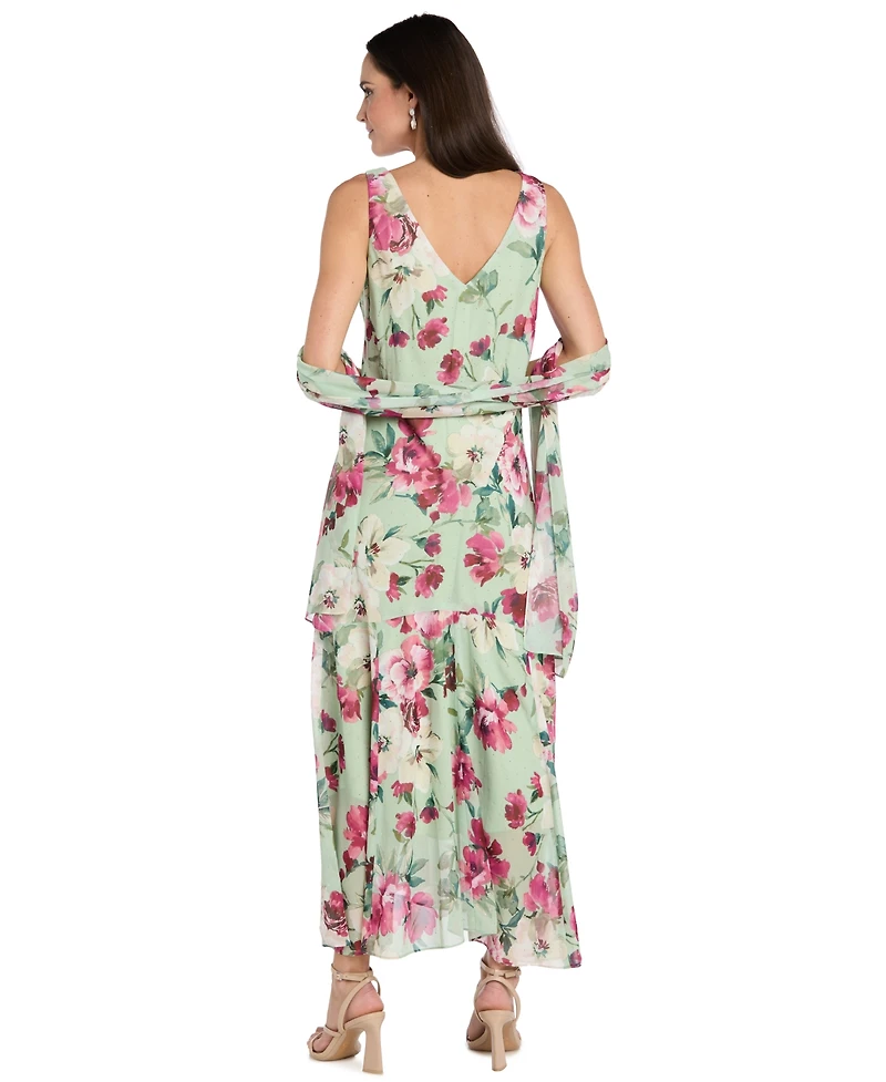 R & M Richards Petite Printed Midi Dress