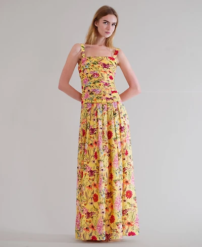 julia jordan Women's Square Neck Maxi Dress