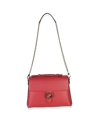 Pre-Owned Gucci Red Dollar Calfskin Medium Interlocking G Top Handle Bag
