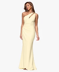 B&A By Betsy and Adam Petite One-Shoulder Sheath Gown