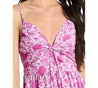 Michael Kors Women's Sleeveless V-Neck Floral Midi Dress