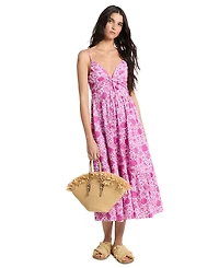 Michael Kors Women's Sleeveless V-Neck Floral Midi Dress