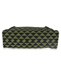 Pre-Owned Prada Black Green Jacquard Triangolo Symbole Shopping Tote