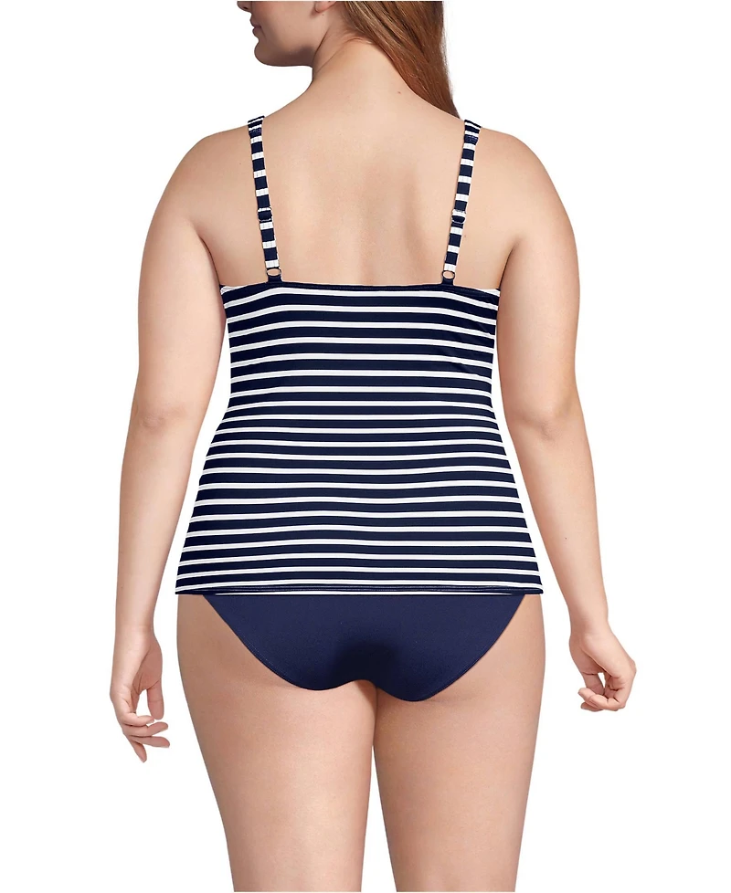 Lands' End Women's Dd-Cup Sweetheart Wrap Underwire Tankini Top
