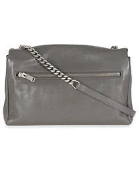 Pre-Owned Saint Laurent Grey Grained Calfskin Medium West Hollywood Monogram Fold Over Bag