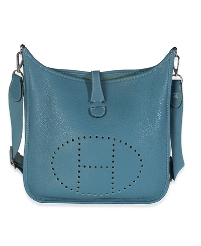 Pre-Owned HERMES Bleu Jean Clemence Evelyne Iii Pm Phw