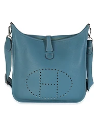 Pre-Owned HERMES Bleu Jean Clemence Evelyne Iii Pm Phw