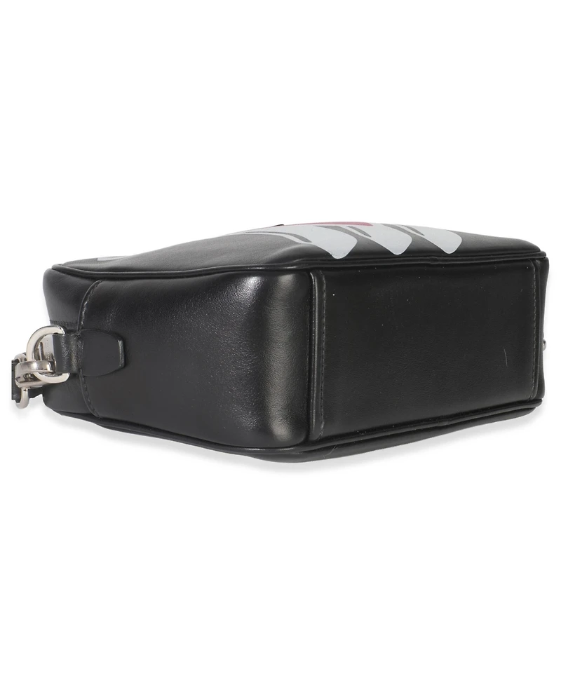 Pre-Owned Prada Black Pink Calfskin Banana Logo Crossbody Bag