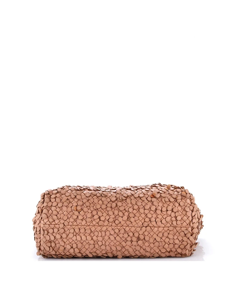 Pre-Owned Bottega Veneta Large Poussin Paillettes Cabat Handbag Intrecciato Nappa