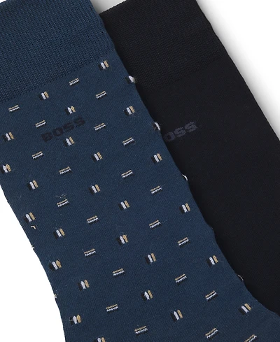 Boss by Hugo Boss Men's Crew Mini Pattern Socks, 2-Pack