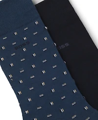 Boss by Hugo Boss Men's Crew Mini Pattern Socks, 2-Pack