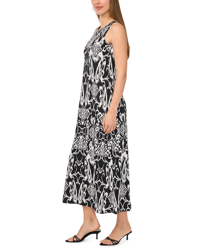 Msk Women's Sleeveless Crew Neck Keyhole Back Maxi Dress