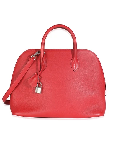 Pre-Owned HERMES Rouge Pivoine Evercolor 1923 Bolide 30 Phw