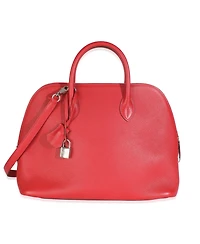 Pre-Owned HERMES Rouge Pivoine Evercolor 1923 Bolide 30 Phw