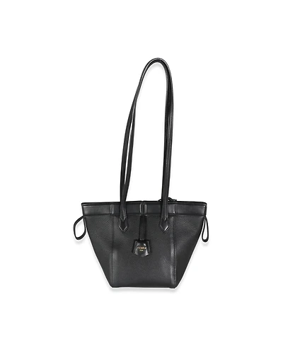 Pre-Owned Fendi Black Vitello Mini Origami Tote