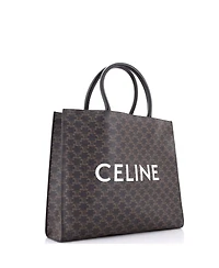 Pre-Owned Celine Horizontal Logo Cabas Tote Triomphe Coated Canvas