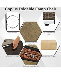 Gymax Set Of 7 Furniture w/32'' Fire Pit Table and Propane Tank Cover Outdoor