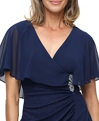 Sl Fashions Women's V-Neck Knitted Sheath Dress