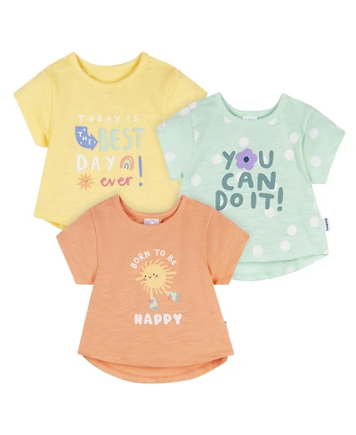 Gerber Toddler Girls Baby and Girls' Short Sleeve T-Shirts, 3-Pack