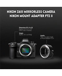 Nikon Z6III Mirrorless Camera with Ftz II Adapter